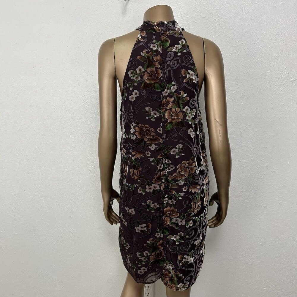 Carolina Belle Halter Dress Sz 12 Sleeveless Floral Velvet Burnout Fairy Whimsy - Picture 4 of 12